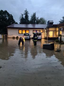 Poplavljen vrtec v Luciji. Foto PGD Sečovlje (2)